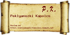 Peklyanszki Kapolcs névjegykártya